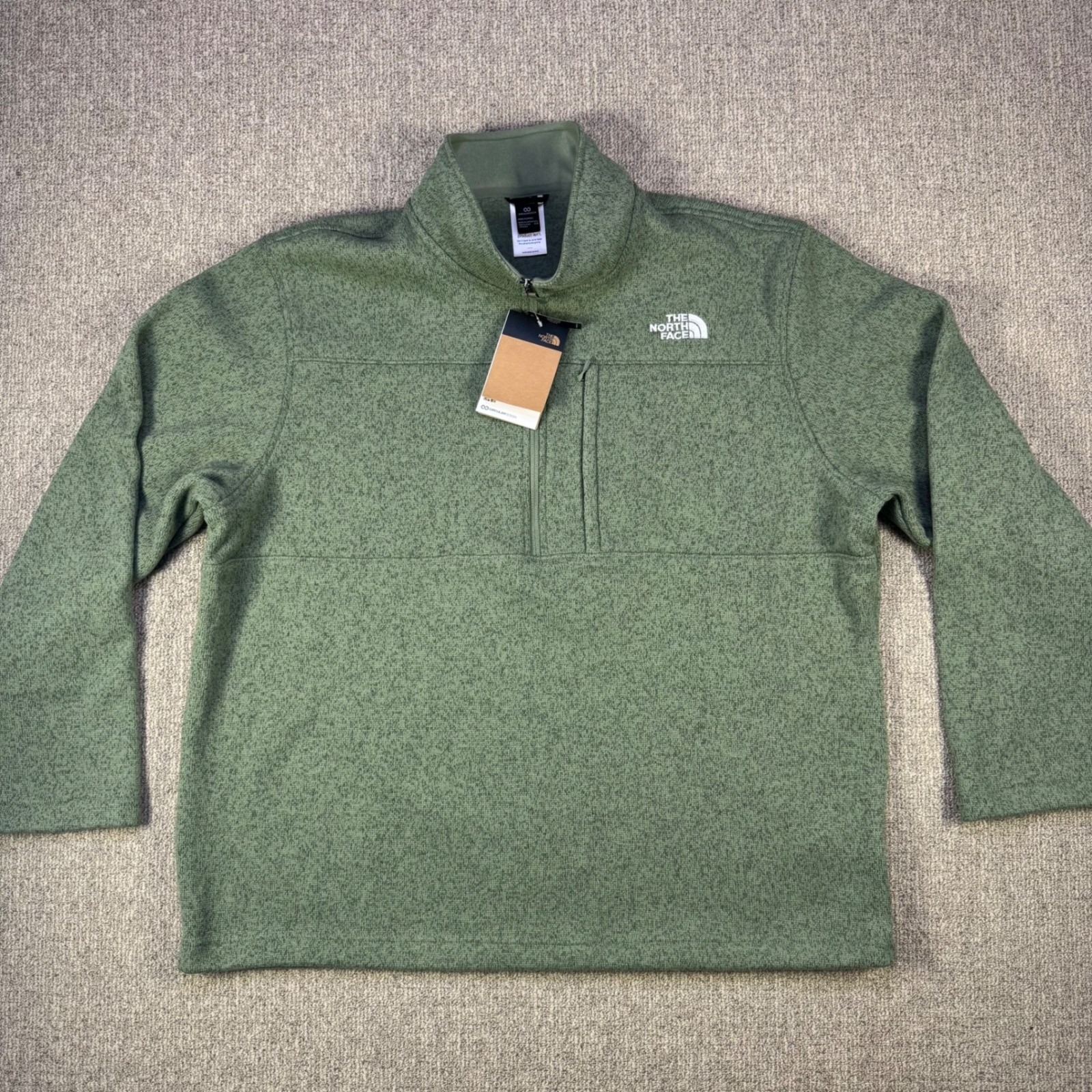 The North Face Gordon Lyons 1/4 Zip Fleece Mens Xxl Bark Mist Heath Nwt